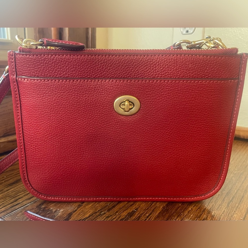 Coach Slim Turnlock Crossbody Bag in‎ Brick Red - Picture 5 of 16